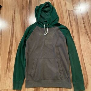 American Eagle Vintage Green and Gray Men's Hoodie—S
